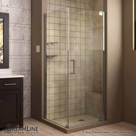 Elegance Pivot Shower Enclosure with Glass Shelves