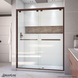DreamLine Encore 56-60 in. W x 76 in. H Semi-Frameless Bypass Shower Door in Oil Rubbed Bronze